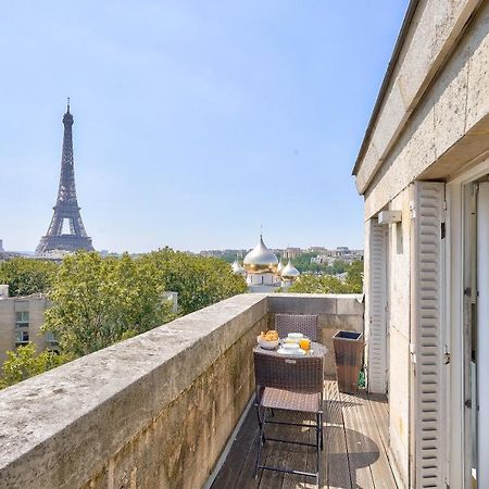 Designed Studio With Ac-Terrasse Vue Tour Eiffel 巴黎 外观 照片